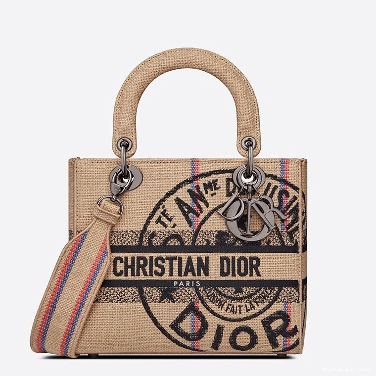 Cheap Medium Bag Beige D-lite Lady Canvas Motif Jute 0812 Luxury